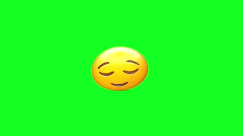 Animated Yellow Smiling Face With Closed Eyes on Green Screen Background Stock Footage 329406654