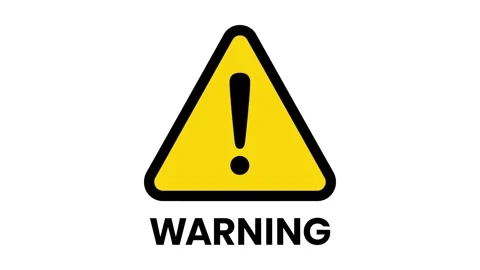 Animated Yellow Warning Sign with Exclamation Mark Stock Footage 323991702