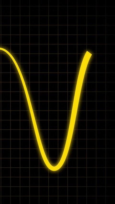 Animated yellow waveform data visualization tech background vertical video... 動画素材 341612053