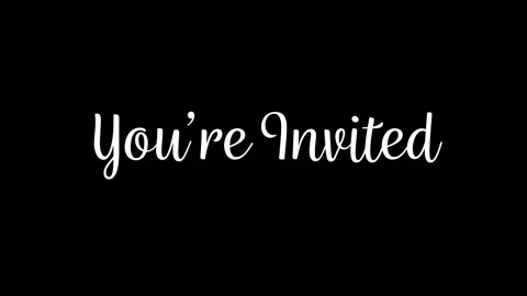 Animated You’re Invited Script Text Written on a Black Background Stock Footage 296683921