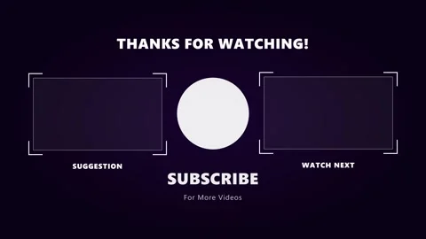 Animated YouTube End Screen Template with Subscribe Button Stock Footage 345285632