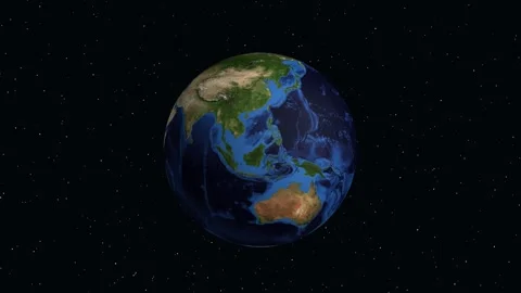 Animated Zoom into Guantanamo Cuba on a Digital Earth Globe Stock Footage 346679617