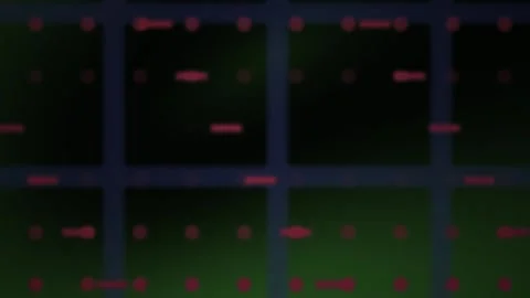 Animatedgrid Digital Network Background Featuring Moving Red Nodes and Data.. 動画素材 343690858