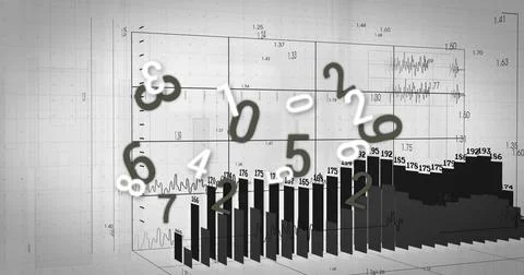 Animating 3D bar chart with floating numeric glyphs in data space, with Stock Illustration