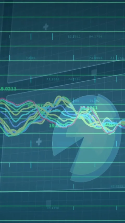 Animating brain activity data over fluctuating graphs and charts in school Stock Footage 319882949