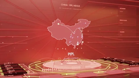 Animating China map above neon hub in control room, nodes lighting, sending Stock Footage 337547945