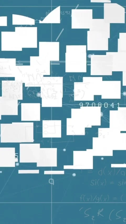 Animating cloud computing concept over mathematical equations and scientific Stock Footage 320034819