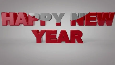 Animating color of text New Year on grey background Stock Footage 82461351