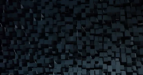 Animating dark geometric cubes forming dynamic pattern Stock Footage 304761129