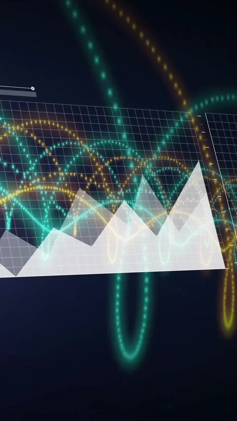 Animating data analytics and visualization with graphs and charts over dark Stock Footage 342034070