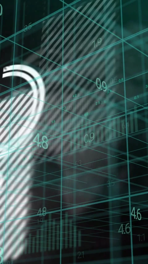 Animating digital data and numbers over grid background Stock Footage 319976305