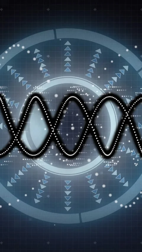 Animating digital waveform and data visualization over futuristic interface Stock Footage 319811175