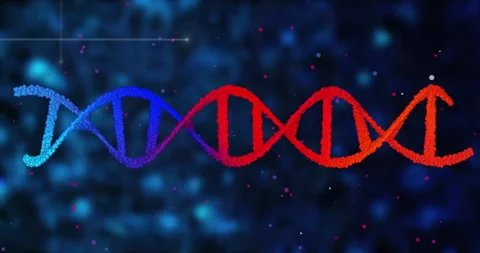 Animating DNA strand and binary coding for scientific data processing 動画素材 304022113