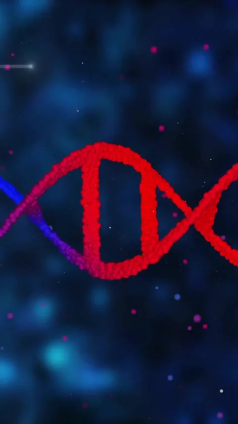 Animating DNA strand and binary coding for scientific data processing Video stock 343505231
