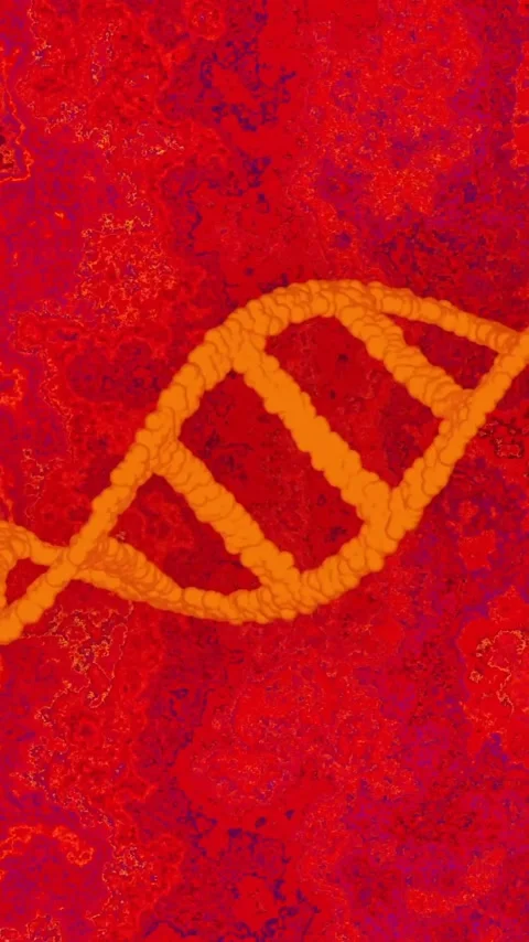 Animating DNA strand over red textured background Stock Footage 344244602