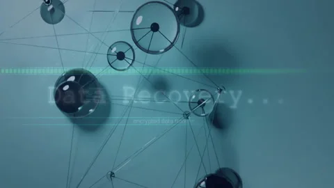 Animating encrypted data transfer over interconnected network nodes Stock Footage 303793816