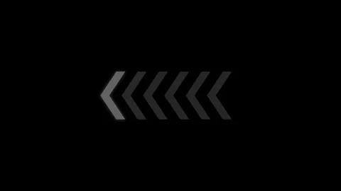 Animating horizontal directional arrow on black background 4K Stock Footage 338328461
