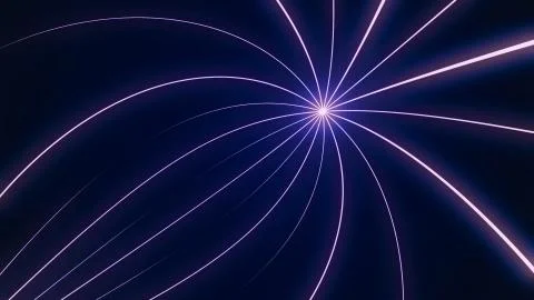 Animating light rays from a point. Abstract animated background of glowing and Stock Illustration