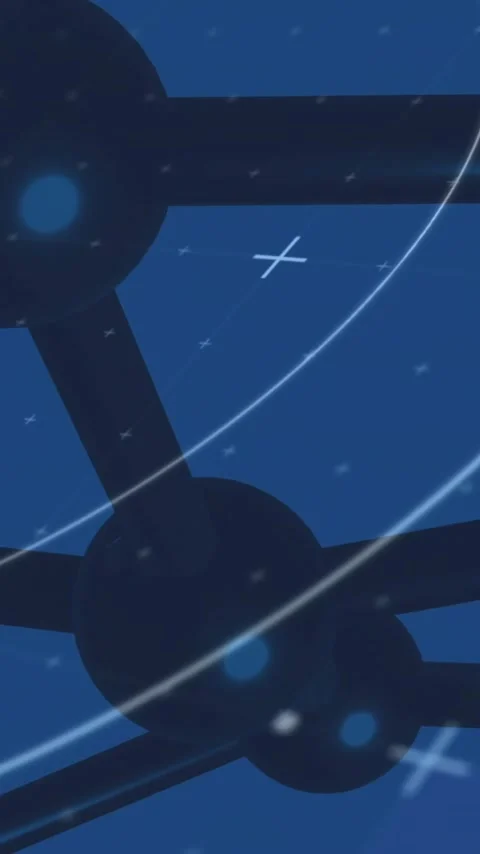 Animating molecular structure and data visualization over blue background Stock Footage 319883050