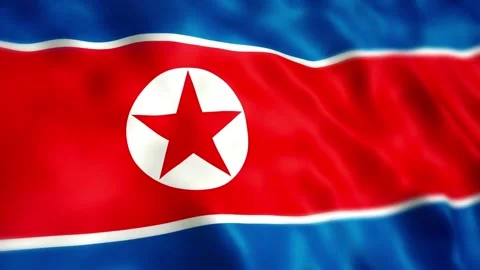 Animating North Korea: Flag Unfolding in Motion Stock Footage 274400151