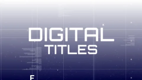 Animating text displaying DIGITAL TITLES over grid, with floating letters, Stock Footage 311475033