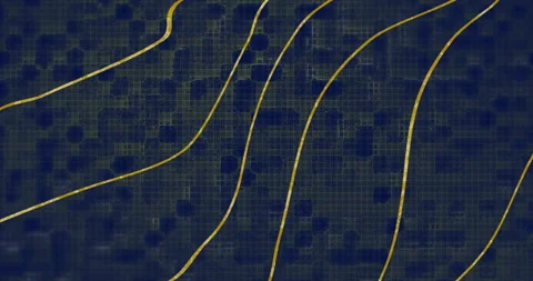 Animating topographic lines over grid pattern background Stock Footage 303739421