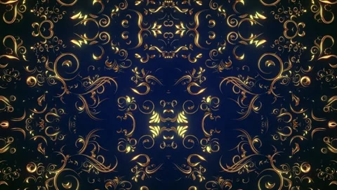 Animating Vines Gold on Blue Video stock 263340508