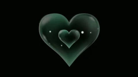 Animatio heart shape floating isolate on black background. Stock Footage 228635490