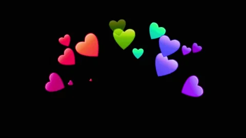 Animatio heart shape floating isolate on black background. Stock Footage 228636164