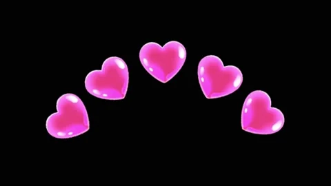 Animatio heart shape floating isolate on black background. Stock Footage 228636206
