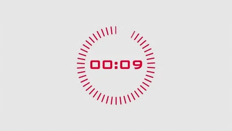 Animation of 10 seconds countdown counter with ALPHA channel. electronic clock Stock Footage 147548987