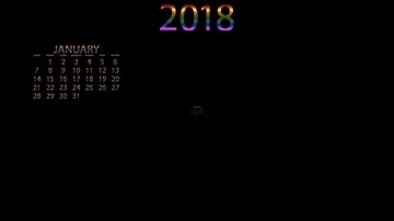 Animation of 2018 calendar on black background Stock Footage 85871543
