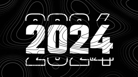 Animation of 2024 happy new year Stock Footage 257552201