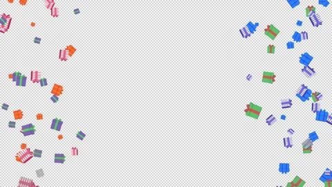 Animation of 2d falling colorful Birthday gift box Stock Footage 280784397