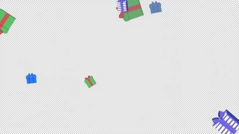 Animation of 2d falling colorful Birthday gift box Stock Footage 280785388