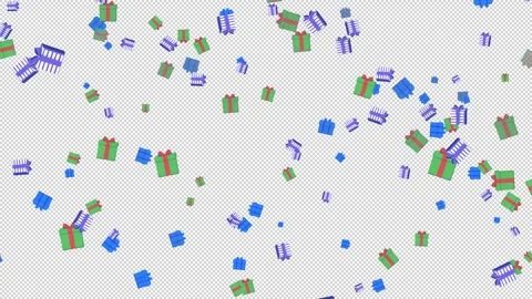 Animation of 2d falling colorful Birthday gift box Stock Footage 280785515