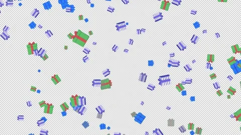 Animation of 2d falling colorful Birthday gift box Stock Footage 280785546