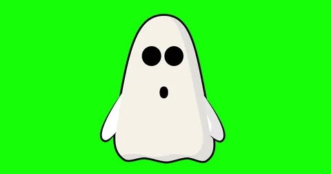 Animation of a 2d ghost in chromakey Stock Footage 127181891