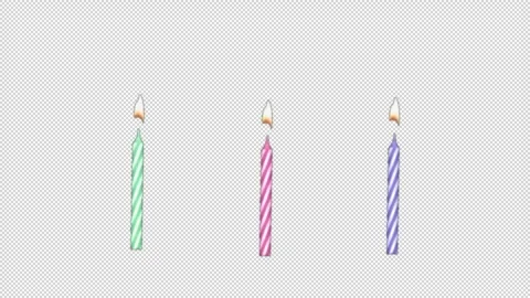 Animation of 3 candlelight with flame, perfect for happy birthday footage Stock Footage 260507992