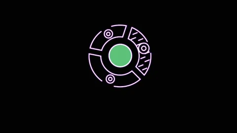 Animation 3 colorful circle graph object for infographic on black background. Stock Footage 218423160