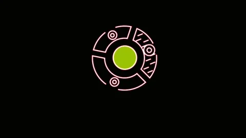 Animation 3 colorful circle graph object for infographic on black background. Stock Footage 218423196