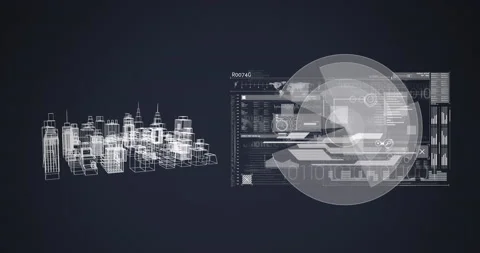 Animation of 3d architecture city drawin... | Stock Video | Pond5