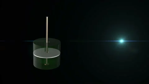 Animation of a 3D battery composed in space and charge level Stock Footage 139003236