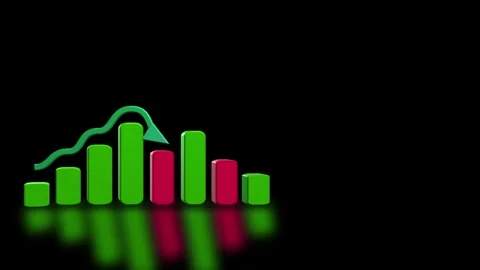 Animation of a 3D block rise graph. Screen video. High quality 4k footage Video stock 329036765