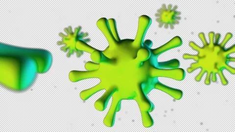 Animation 3D Camera movement Realistic Coronavirus COVID-19,  Stock Footage 159574666