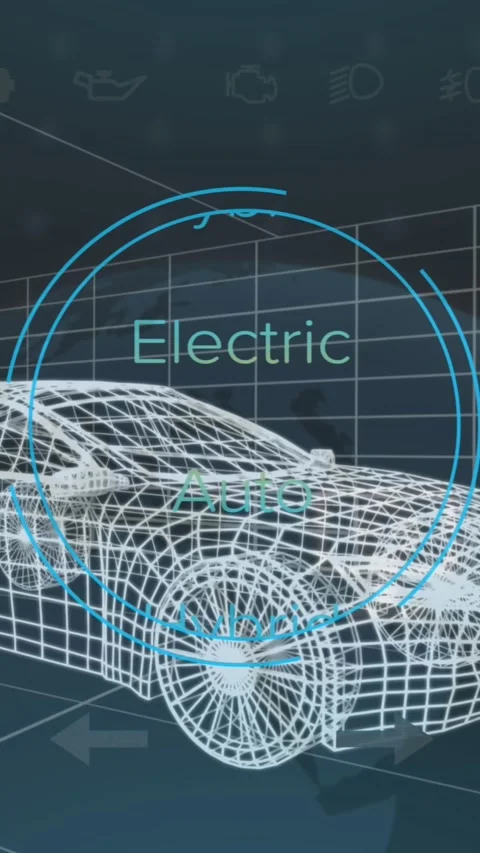 Animation of 3d car drawing, connections and data processing Stock Footage 323899270