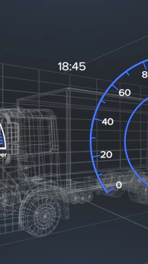 Animation of 3d car model and speedometer over dark background Stock Footage 322210239