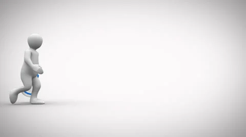 Animation of a 3D character yelling in a megaphone Stock Footage 23400802