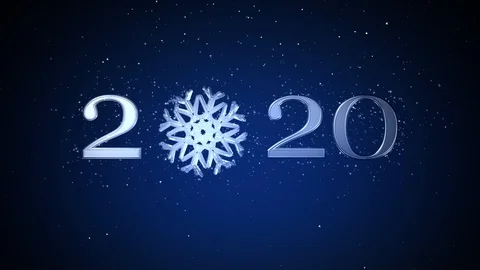 Animation 3d,  Christmas background 2020 and snowflakes. New Year Video stock 116243733