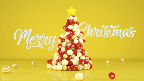 Animation of 3D Christmas tree Stock Footage 163321191